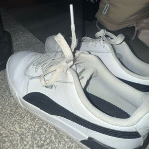 Puma Womens White and Black Sneakers